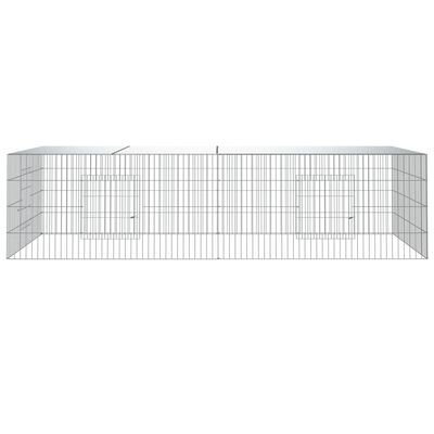 vidaXL Kaninbur med 2 paneler 220x110x55 cm galvanisert jern