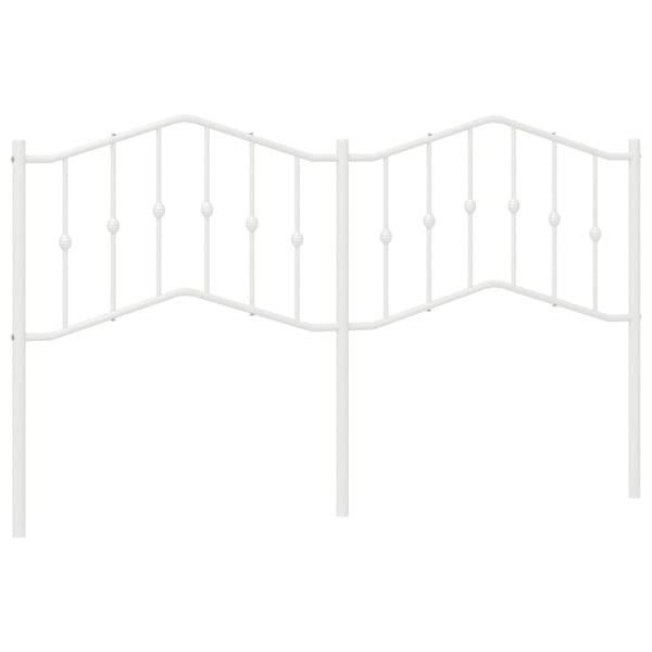 vidaXL Utskiftbar sengegavl i metall hvit 160 cm