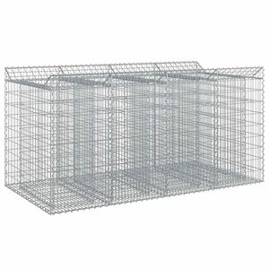 vidaXL Gabion hevet seng 2 stk. 200 x 100 x 100 cm Galvanisert st&aring;l