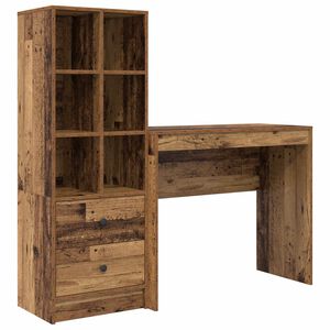 vidaXL Skrivebord Gammelt tre 135,5 x 40 x 127 cm 2 stk.