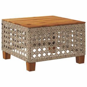 vidaXL Hagebord beige 55x55x36 cm polyrotting og akasie