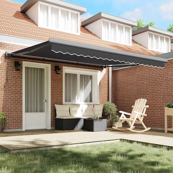 vidaXL Uttrekkbar markise antrasitt 4x3 m stoff og aluminium