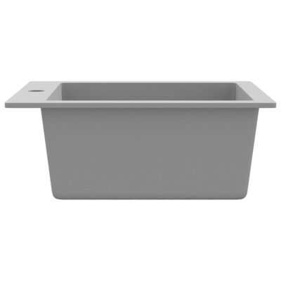 vidaXL Nedfelt kjøkkenvask enkel kum grå granitt