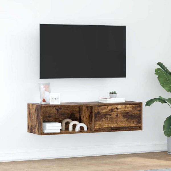 vidaXL TV-benk røkt eik 100x31x25,5 cm konstruert tre