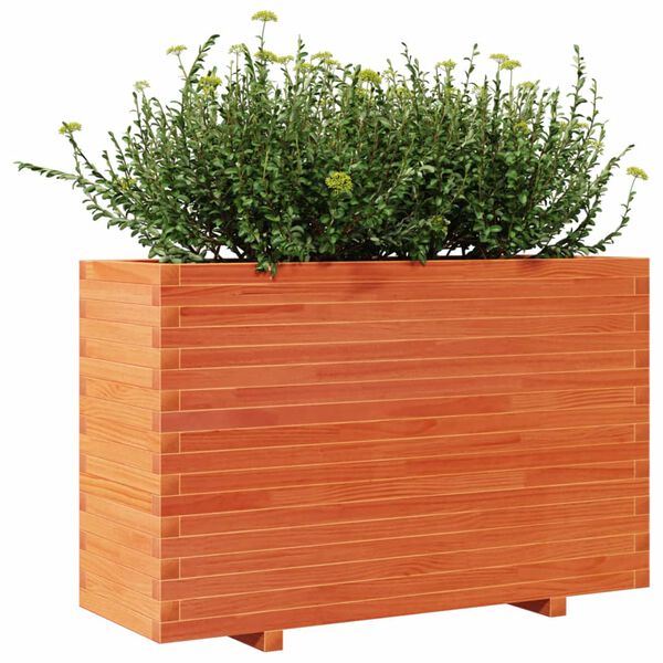 vidaXL Plantekasse voksbrun 110x40x72 cm heltre furu