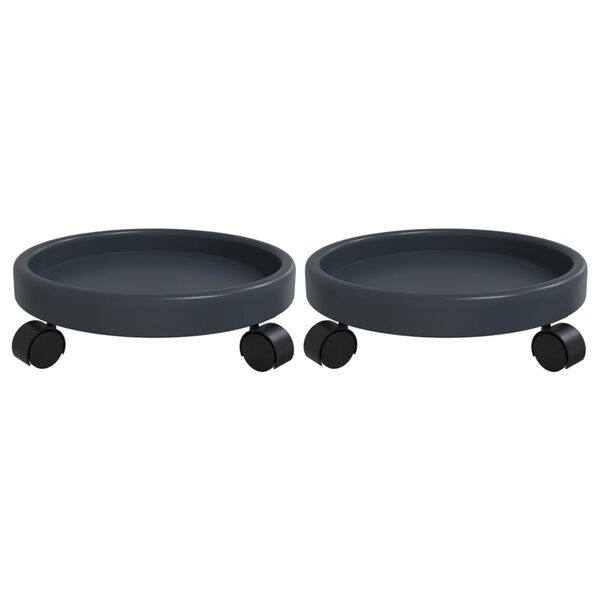 vidaXL Plantevogner med hjul 2 stk grå diameter 34 cm 35 kg