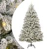 vidaXL Kunstig juletre med 300 LED Grønn og hvit 270 cm PVC og metall