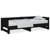 vidaXL Uttrekkbar dagseng svart heltre furu 2x(90x190) cm