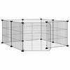 vidaXL Kj&aelig;ledyrbur med 8 paneler og d&oslash;r svart 70x70x35 cm st&aring;l