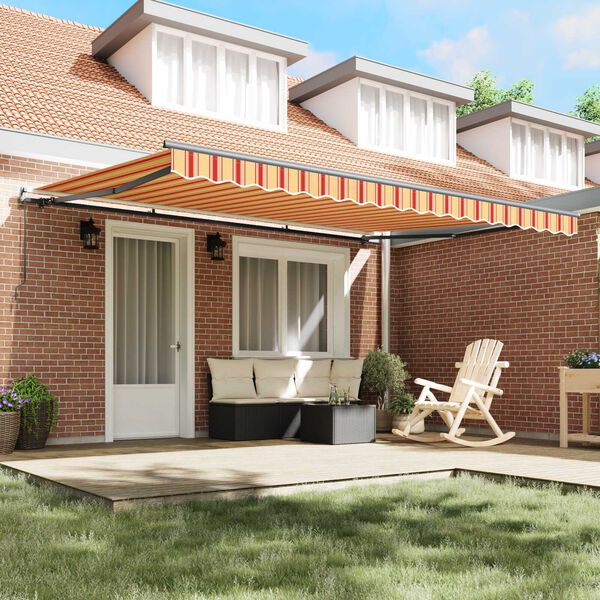 vidaXL Innvendbar Markise Gul og oransje 450 &times; 350 cm