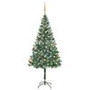 vidaXL Forh&aring;ndsbelyst kunstig juletre med kulesett og kongler 180 cm