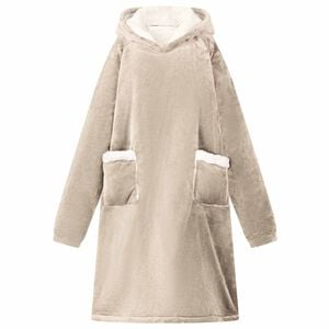 vidaXL Teppe-hettegenser Beige L Fleece og Flanell
