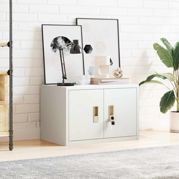 vidaXL Oppbevaringsskap Hvit 60 x 40 x 40 cm Kaldvalsget St&aring;l