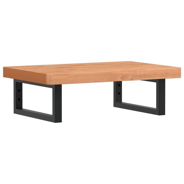 vidaXL Servanthylle veggmontert stål og heltre bøketre