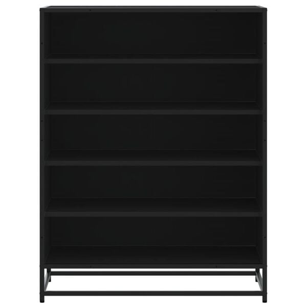 vidaXL Skoskap svart 75x38x97,5 cm konstruert tre og metall