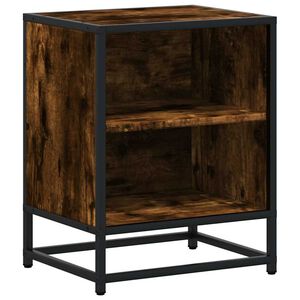 vidaXL Nattbord r&oslash;kt eik 40x31x50 cm konstruert tre og metall