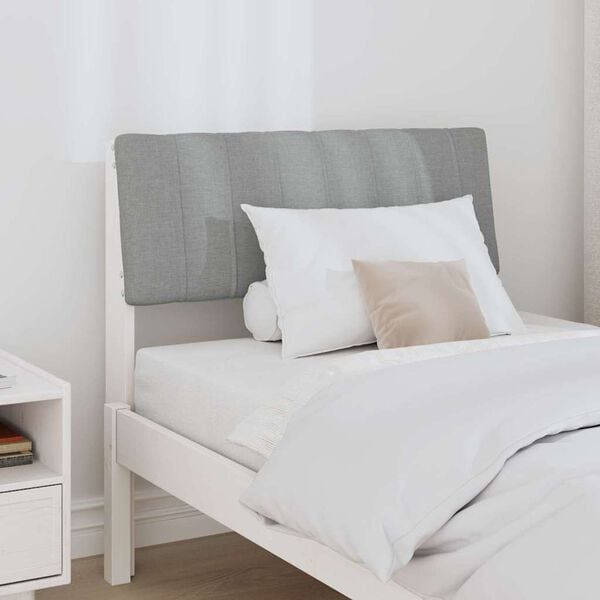 vidaXL Polstret sengegavl Lysegr&aring; 75 cm Massiv furu