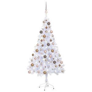 vidaXL Forh&aring;ndsbelyst kunstig juletre med kulesett 120 cm 230 grener