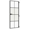 vidaXL Innerd&oslash;r slank svart 76x201,5 cm herdet glass og aluminium