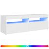 vidaXL TV-benk med LED-lys hvit 120x35x40 cm