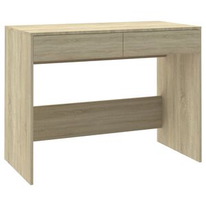 vidaXL Skrivebord sonoma eik 101x50x76,5 cm konstruert tre