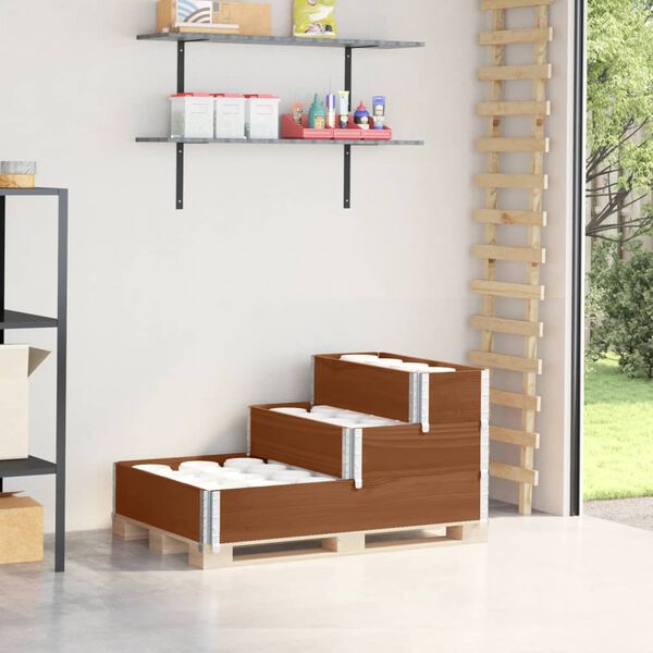 vidaXL H&oslash;ybed 3 trinn brun 120x80 cm heltre furu