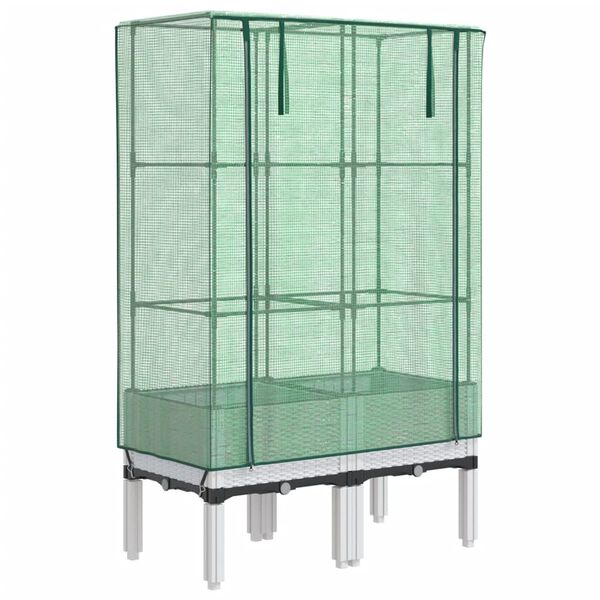 vidaXL H&oslash;yseng med drivhustrekk rottingutseende 80x40x140 cm