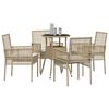 vidaXL Hage Spisegruppe 5 pcs Beige Poly rattan