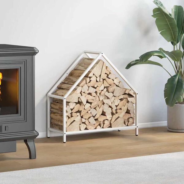 vidaXL Vedstativ svart 60x25x60 cm kaldvalset st&aring;l