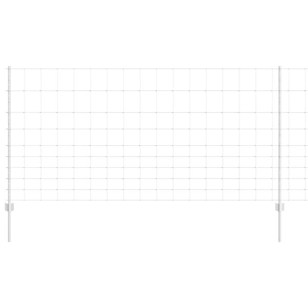 vidaXL Gjerde med stolpe s&oslash;lv 1,2 x 50 m St&aring;l