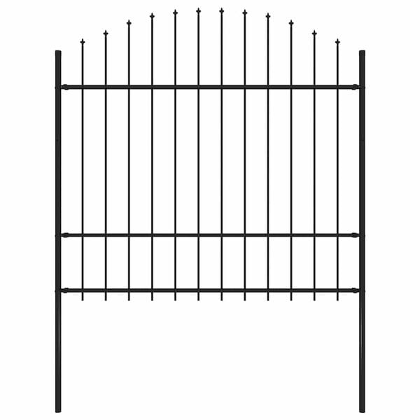 vidaXL Hagegjerde Woerden med spydtopp st&aring;l 170x175 cm svart