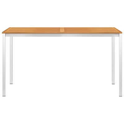 vidaXL Spisebord til hage 150x150x75 cm heltre teak og rustfritt stål