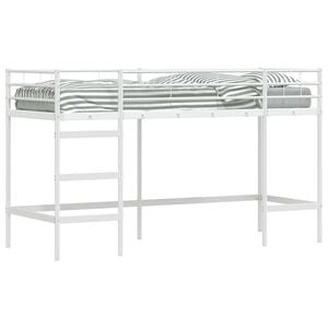 vidaXL Barns Lofteseng Hvit 74,5 x 190 cm St&aring;l