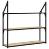 vidaXL Vegghylle 3 etasjer sonoma eik 80x21x78,5 cm konstruert tre