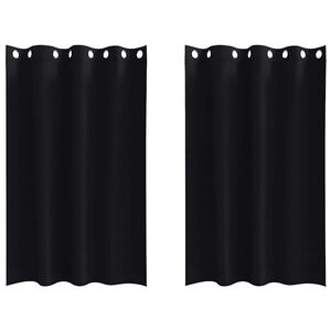 vidaXL M&oslash;rkleggende Gardiner med Ringer 2 stk. Svart 175 x 140 cm
