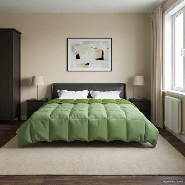 vidaXL Vinter Dynen Quilted gr&oslash;nn 200 x 220 cm Mikrofiber