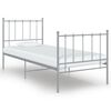 vidaXL Sengeramme gr&aring; metall 90x200 cm