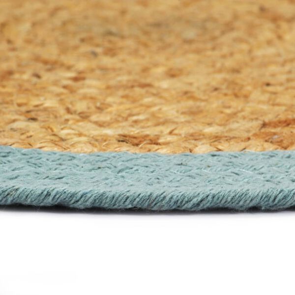 vidaXL Bordmatter 6 stk naturell og gr&oslash;nn 38 cm rund jute og bomull