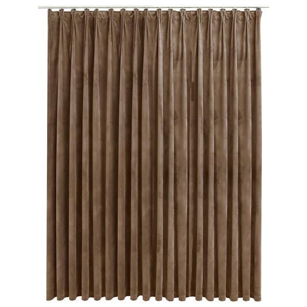 vidaXL Lystett gardin med metallkroker fl&oslash;yel beige 290x245 cm