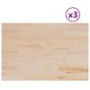 vidaXL Bordplater 3 stk 80x53x2,5 cm rektangul&aelig;r heltre furu