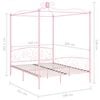 vidaXL Himmelsengeramme rosa metall 160x200 cm