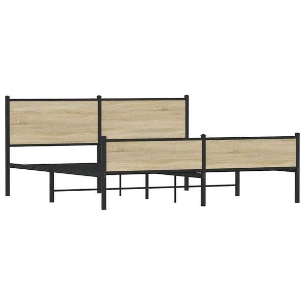 vidaXL Sengeramme i metall uten madrass sonoma eik 180x200 cm
