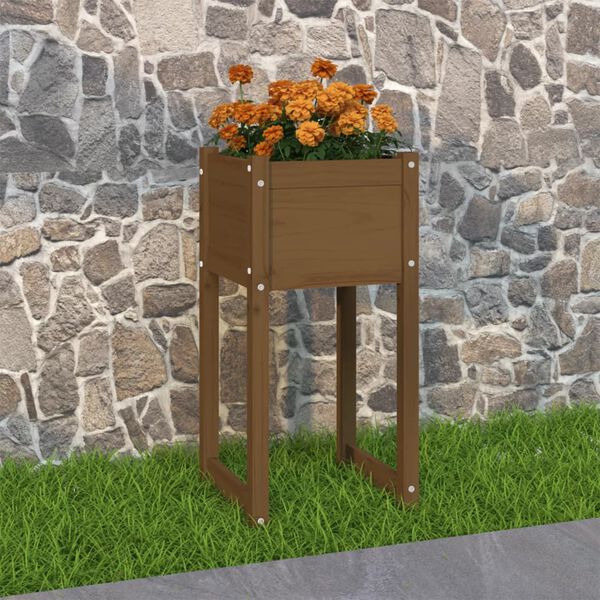 vidaXL Plantekasse honningbrun 40x40x81 cm heltre furu