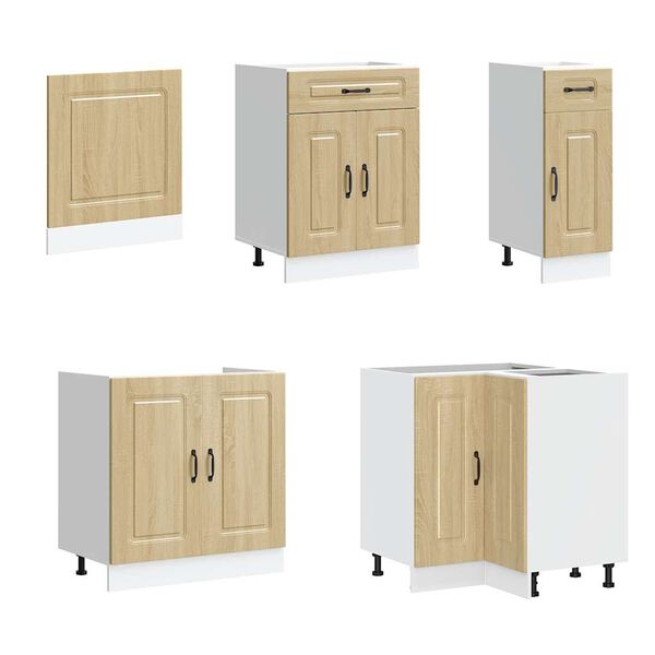 vidaXL Kj&oslash;kkenskapssett 11 deler Kalmar sonoma eik konstruert tre