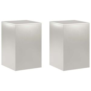 vidaXL Planteholder 2 pcs S&oslash;lv 40 x 40 x 60 cm St&aring;l