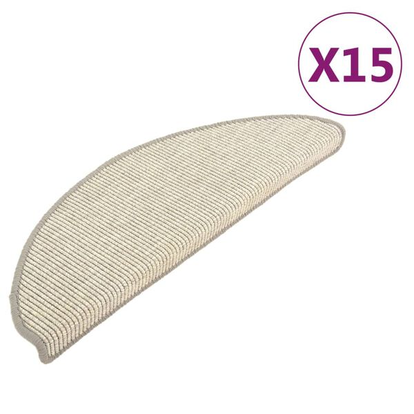 vidaXL Trappematter 15 stk 65x21x4 cm sølvfargede halvrund store