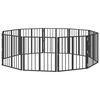 vidaXL Hundeluke 10 pcs Svart 60 x 60 cm Galvanisert St&aring;l