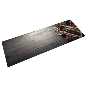 vidaXL Kj&oslash;kkenteppe vaskbar Wine Bottle 45x150 cm fl&oslash;yel
