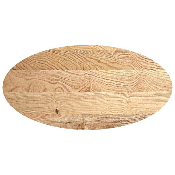 vidaXL Bordplate 120x60x2 cm oval heltre eik