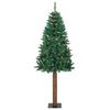vidaXL Slim juletre med 300 LED gr&oslash;nn 180 cm PVC og Massivt Furu tre